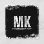 Fotografie Vet Monogram Grunge Fotograaf Vierkante Visitekaartje (Voorkant)