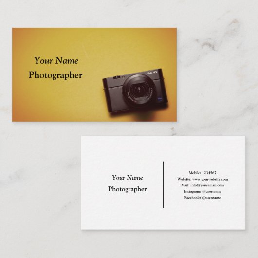 Fotografie Visitekaartje (Voorkant / Achterkant)