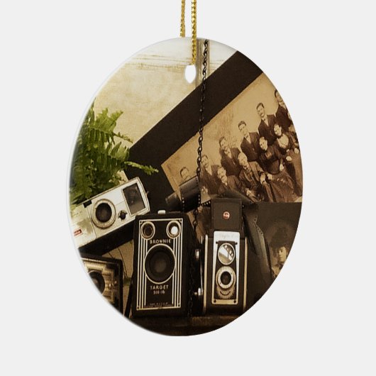 Fotografie voor oude tijd keramisch ornament (Rechts)