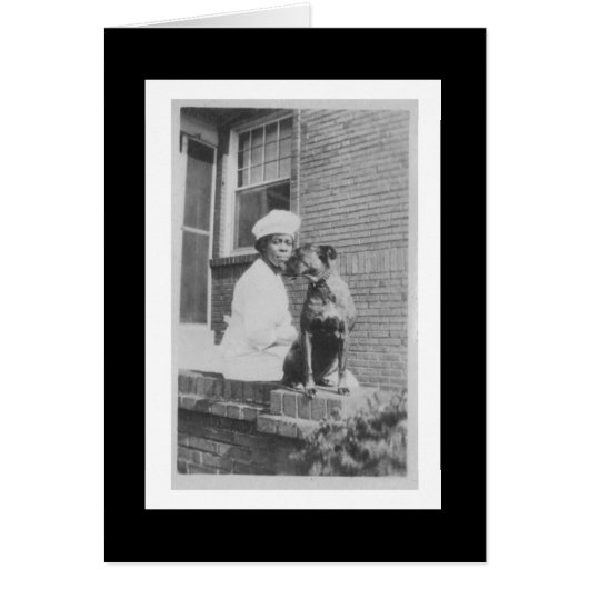  fotografie Vrouw en hond (Voorkant)