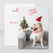 Fotografie Warm Wishes met aangepaste achtertekst Feestdagenkaart (Voorkant / Achterkant)