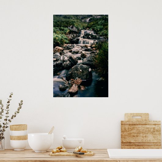 Fotografie WATERFALL STONES + uw ideeën Poster (Keuken)