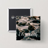 Fotografie WATERFALL STONES + uw ideeën Vierkante Button 5,1 Cm (Voorkant /achterkant)
