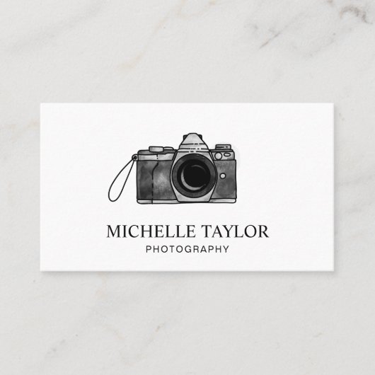 Fotografie Waterverf Camera QR-code Visitekaartje (Voorkant)