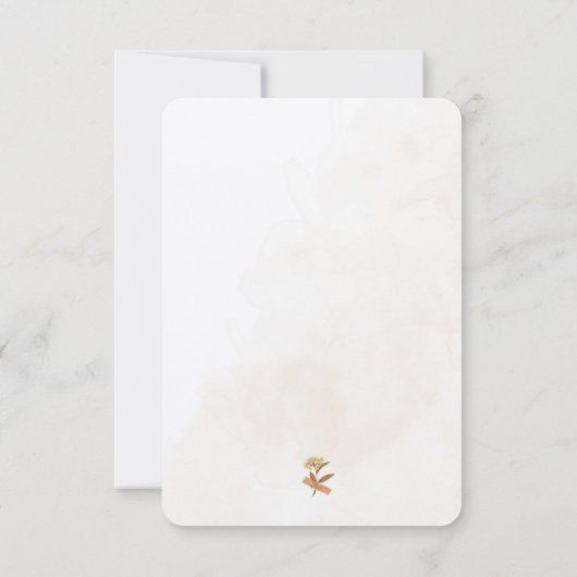 Fotografie Zakelijke Droge Bloemen Dank u kaart (Achterkant)