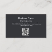 Fotografie Zwarte qr code  Hipster Camera Visitekaartje (Achterkant)