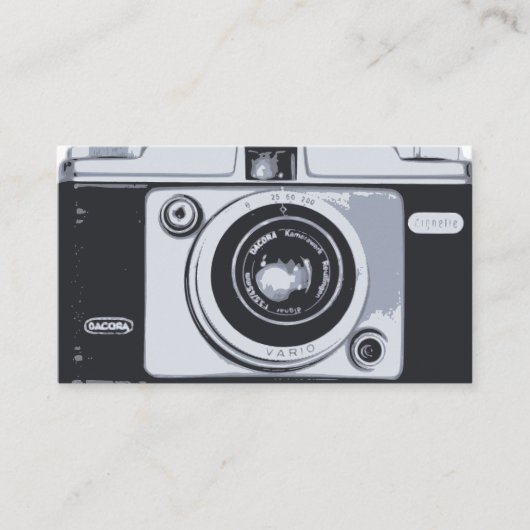 Fotografie Zwarte qr code  Hipster Camera Visitekaartje (Voorkant)