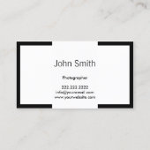 Fotografie Zwarte rand Minimale fotograaf Visitekaartje (Achterkant)