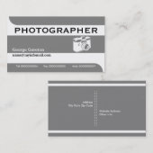 Fotografiecamera grijs, wit opvallend visitekaartje (Voorkant / Achterkant)