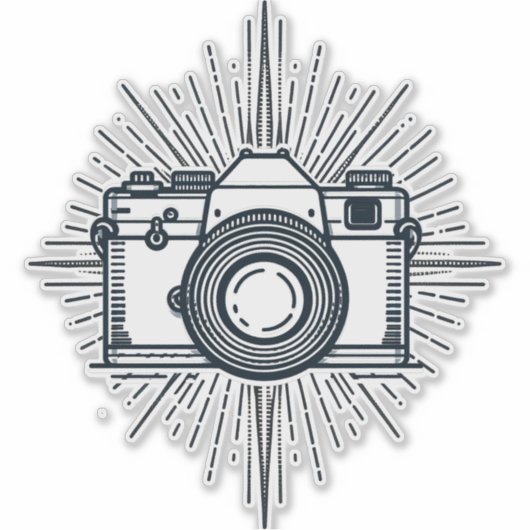 Fotografiecamera minimaal  sticker (Voorkant)
