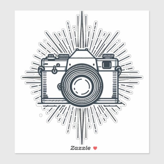 Fotografiecamera minimaal  sticker (Vel)
