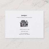 Fotografiecamera Moderne Minimale Logo Visitekaartje (Achterkant)