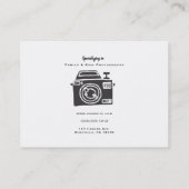 Fotografiecamera Moderne Minimale Logo Visitekaartje (Achterkant)