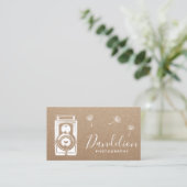 Fotografiecamera Rustic Dandelion Kraft Visitekaartje (Staand voorkant)