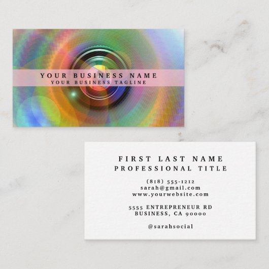 fotografiecamera visitekaartje (Voorkant / Achterkant)