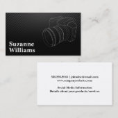 Fotografiecamera | Zwart koolstofpatroon Visitekaartje (Voorkant / Achterkant)