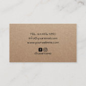 Fotografiecuter, minimalistisch roest visitekaartje (Achterkant)