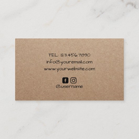 Fotografiecuter, minimalistisch roest visitekaartje (Achterkant)