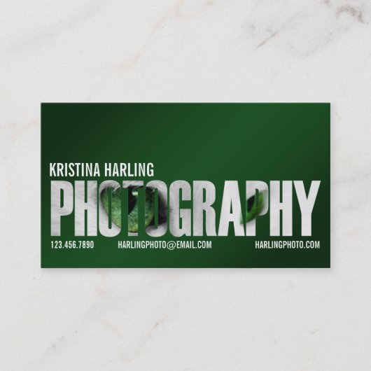 Fotografiecutout - groen visitekaartje (Voorkant)