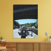 Fotografierbeeld met Erie Canal op achtergrond Canvas Afdruk (Insitu (Woonkamer))