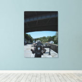 Fotografierbeeld met Erie Canal op achtergrond Canvas Afdruk (Insitu (Houten vloer))