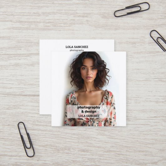 Fotografiescan QR Vierkante Visitekaartje (Voorkant / Achterkant in situ)