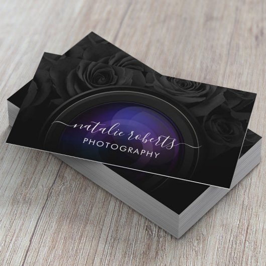 Fotografiet Camera Black Floral fotografie Visitekaartje