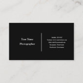 Fotografiet Camera Black & White Visitekaartje (Achterkant)
