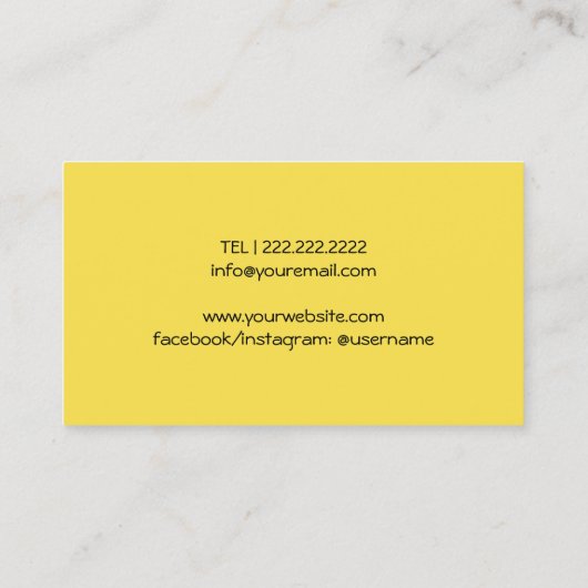 Fotografiet Camera Minimale gele fotografie Visitekaartje (Achterkant)