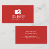 Fotografiet Logo minimale rode fotografie Visitekaartje (Voorkant / Achterkant)