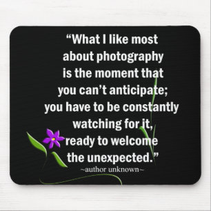 Fotografiet op zwart muismat