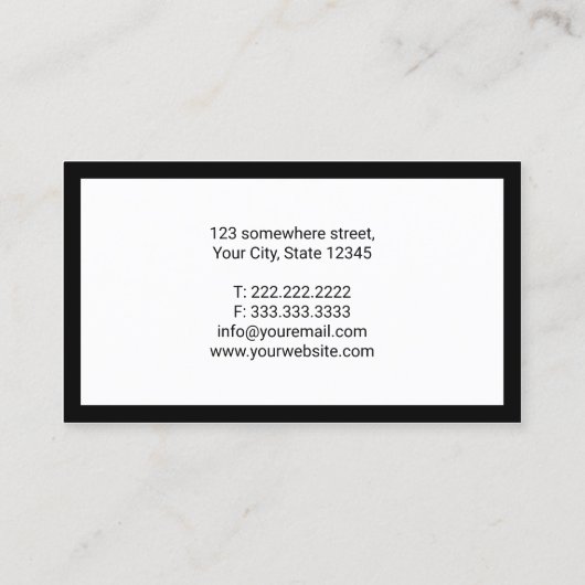 Fotografiet Plain Black Framed Fotografie Visitekaartje (Achterkant)