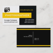 Fotografiet zwart, wit, geel opvallend oog visitekaartje (Voorkant / Achterkant)