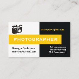 Fotografiet zwart, wit, geel opvallend oog visitekaartje