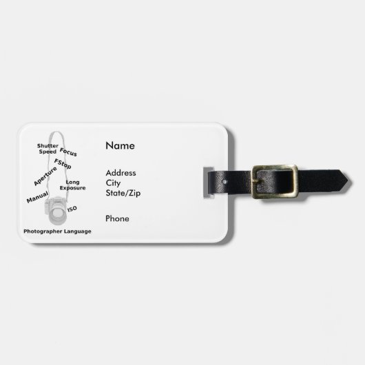 Fotografietaal Bagagelabel (Voorkant horizontaal)