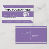 Fotografietoestellen paars en wit professioneel visitekaartje (Voorkant / Achterkant)