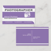 Fotografietoestellen paars en wit professioneel visitekaartje (Voorkant / Achterkant)