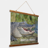 Fotografisch Amerikaanse alligator Wildlife Hangend Wandkleed (Gebogen)