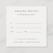  fotografisch cadeaucertificaat voor Floral camera Vierkante Visitekaartje (Achterkant)