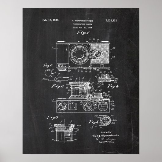 Fotografisch camera-octrooi poster (Voorkant)