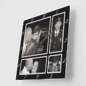 Fotografisch collage Vier Moderne Familie Decor Vierkante Klok (Hoek)