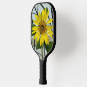 Fotografisch geel zonnebloempitaat pickleball paddle (Links)