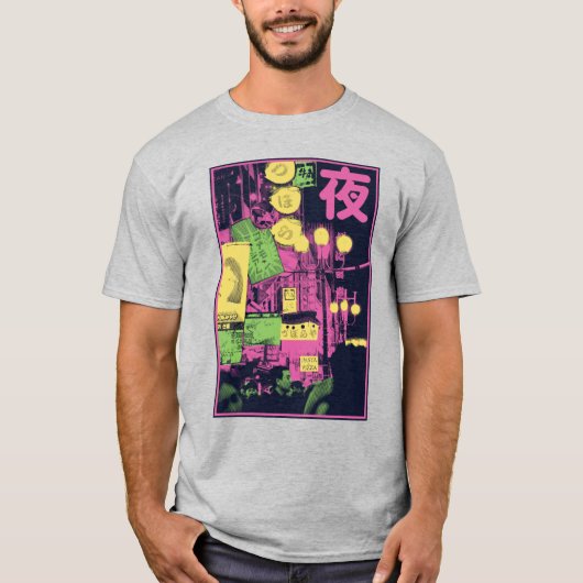 Fotografisch Japans stadje T-shirt (Voorkant)