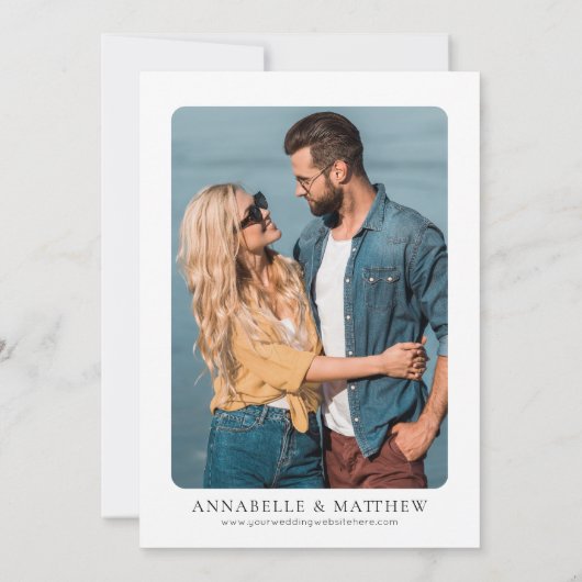 Fotografisch Minimalistisch Script Elegante Bruilo Save The Date (Achterkant)