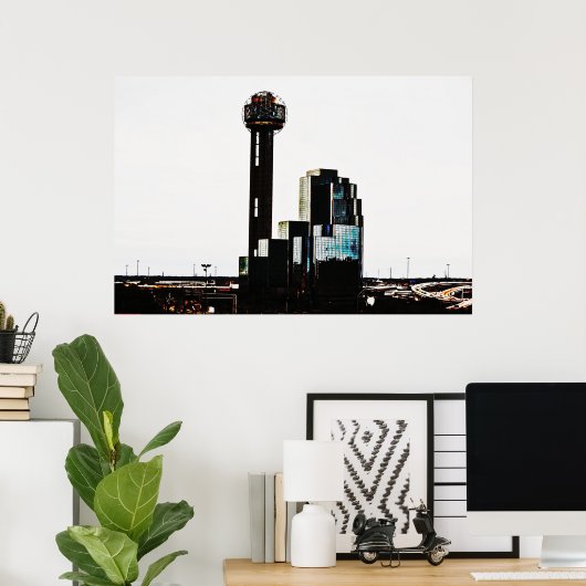 Fotografisch Poster van de stad Dallas (Thuiskantoor)