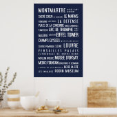 Fotografisch poster van Parijs, blauw (Keuken)