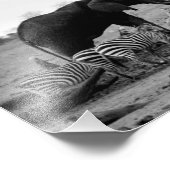 Fotografische afdruk Olifant & Zebras (Hoek)