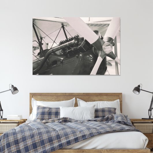Fotografische afdruk van  propellervlak. canvas afdruk (Insitu (Slaapkamer))