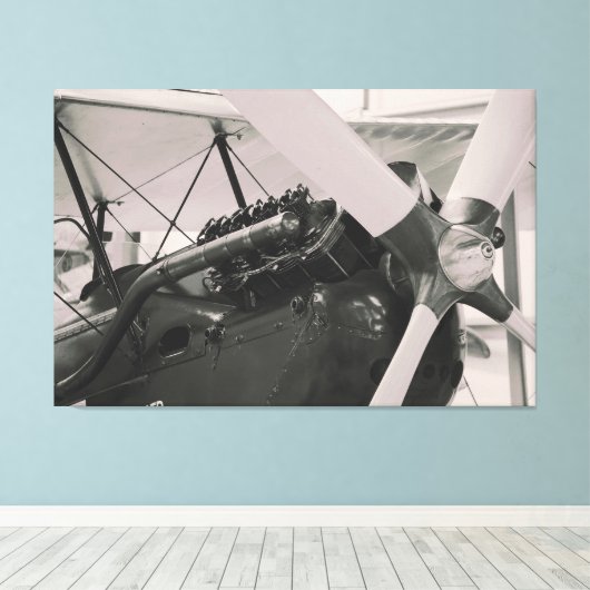 Fotografische afdruk van  propellervlak. canvas afdruk (Insitu (Houten vloer))