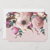 Fotografische bloemige geometrische trouwfoto save the date (Achterkant)